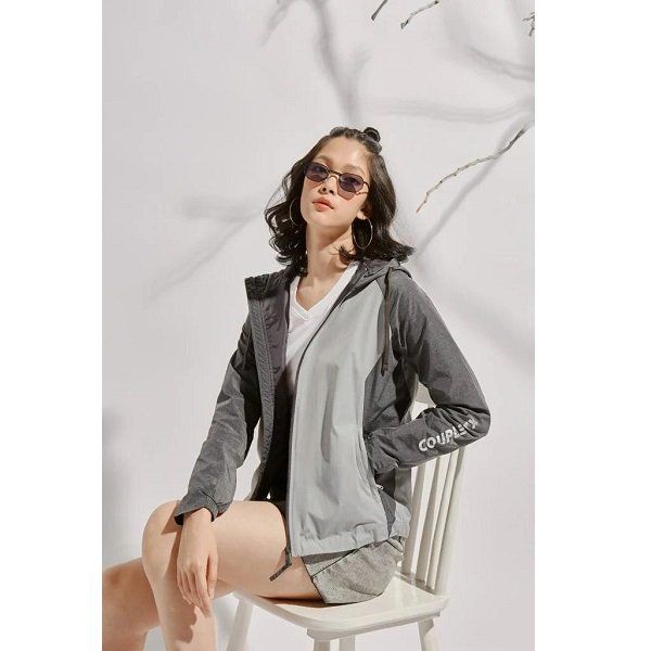 Áo Khoác Dù Trượt Nước Phối Màu Xám Couple TX 1011