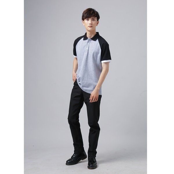Áo Thun Polo Phối Tay Giorno Mimosa Màu Xám 0920