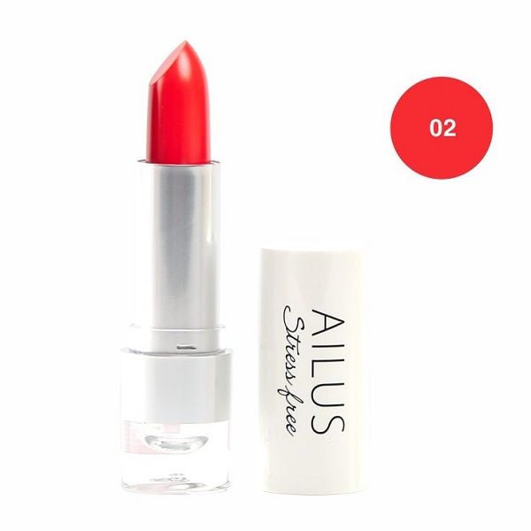 Son Lì Mịn Môi Naris Ailus Stress Free Lipstick #02 Be Confident - Đỏ Cam 4g