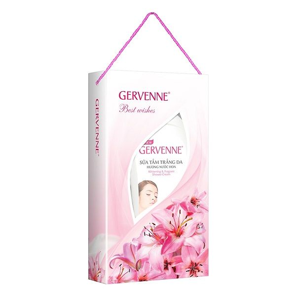 Hộp Quà Gervenne Sữa Tắm Trắng Tinh Chất Sữa Dê Hương Hoa Lily Hồng 900g
