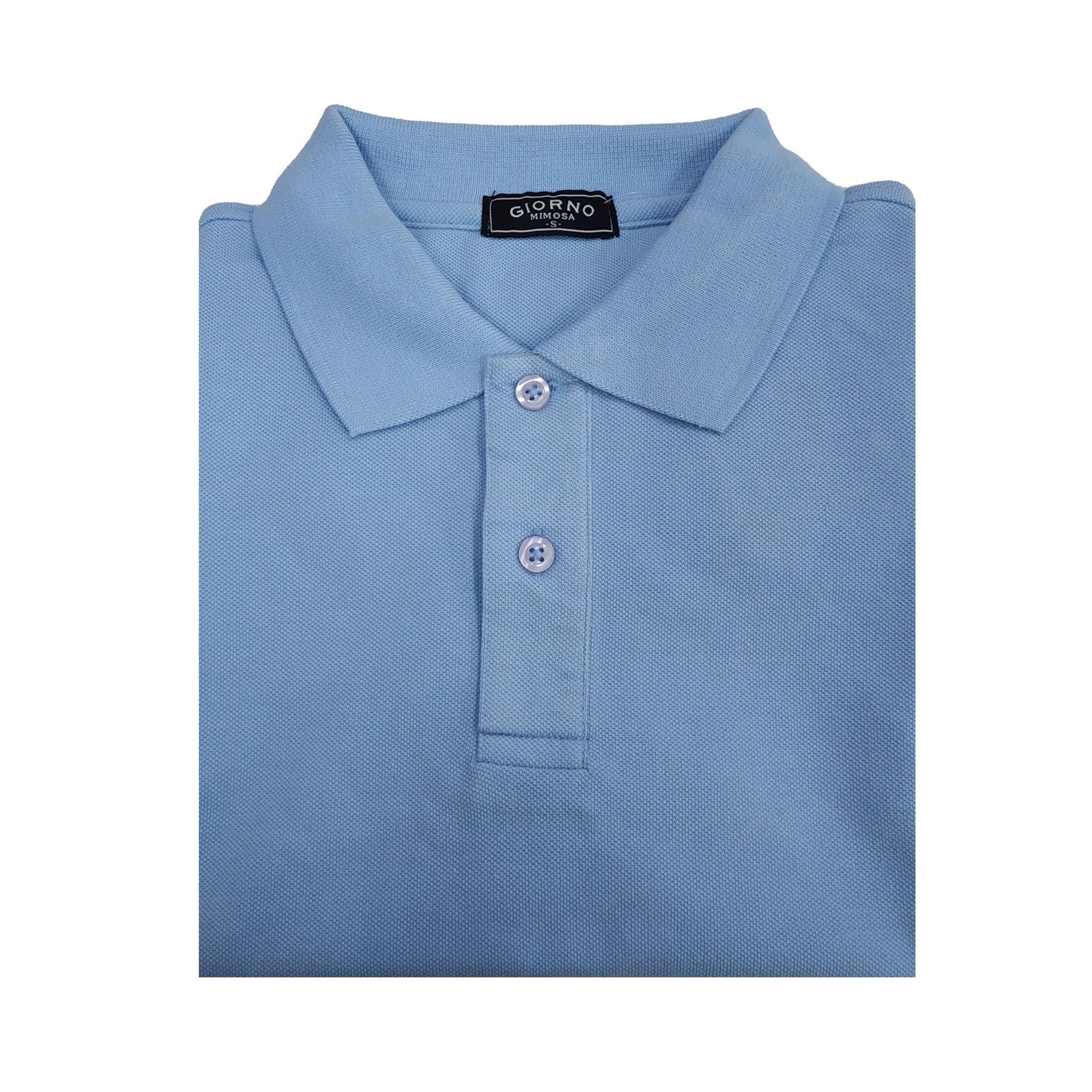 Áo Thun Polo Nam Không Túi Giorno Mimosa Màu Xanh Dương Nhạt Size S