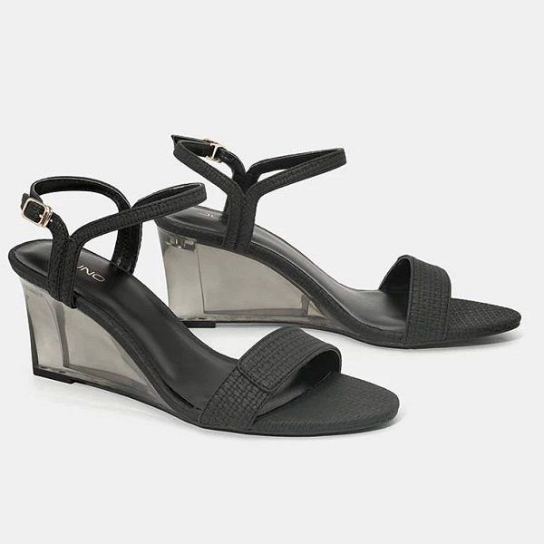 Giày Sandal Quai Mũi Ngang Giả Xé Dán Juno Màu Đen SD07050 (Store 1001)
