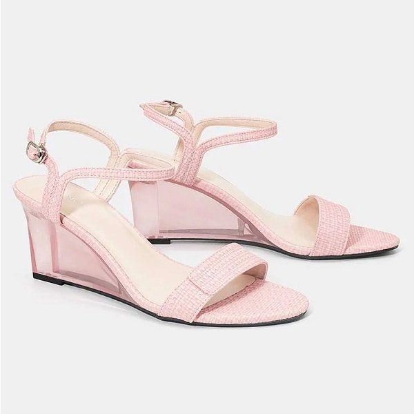 Giày Sandal Quai Mũi Ngang Giả Xé Dán Juno Màu Hồng SD07050 (Store 1001)