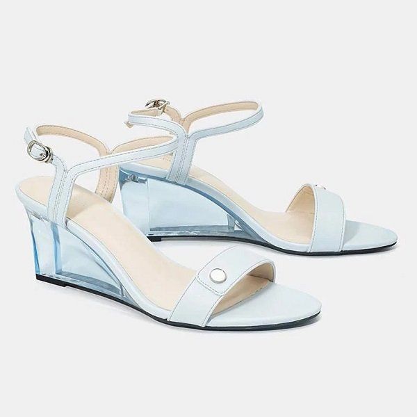 Giày Sandal Quai Mũi Ngang Giả Xé Dán Juno Màu Xanh SD07050 (Store 1001)