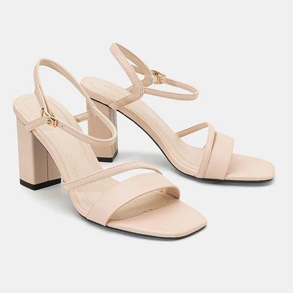 Giày Sandal Gót Vuông 9cm Quai Ngang Juno Màu Kem SD09084-KEM (Store 1001)