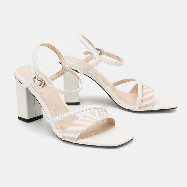 Giày Sandal Gót Vuông 9cm Quai Ngang Juno Màu Trắng SD09084-TRANG (Store 1001)