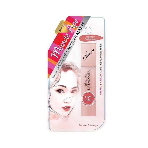 Son Kem Lì Miracle Apo Lip Lacquer Matte - Cam Đào (3ml)
