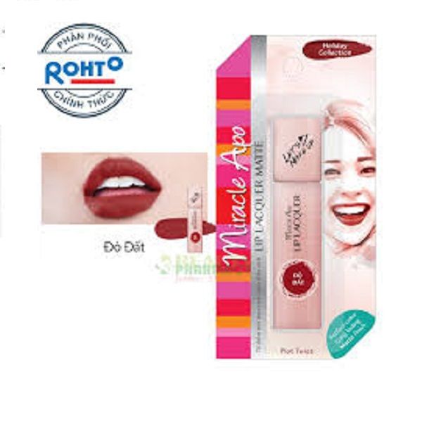 Son Miracle Apo Lip Lacquer Matte Đỏ Đất 3ml