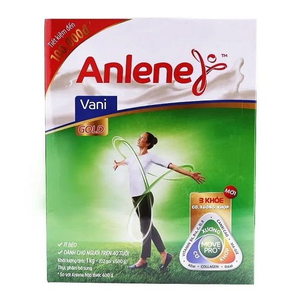 Sữa Anlene Gold MovePro Hương Vani Dành Cho Người Trên 40 Tuổi Hộp Giấy 1kg
