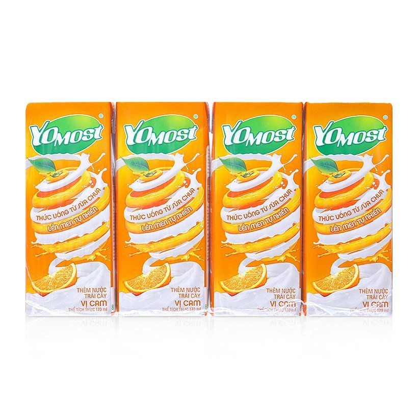 Sữa Chua Uống Lên Men Yomost Hương Cam - Lốc 4 x 170ml