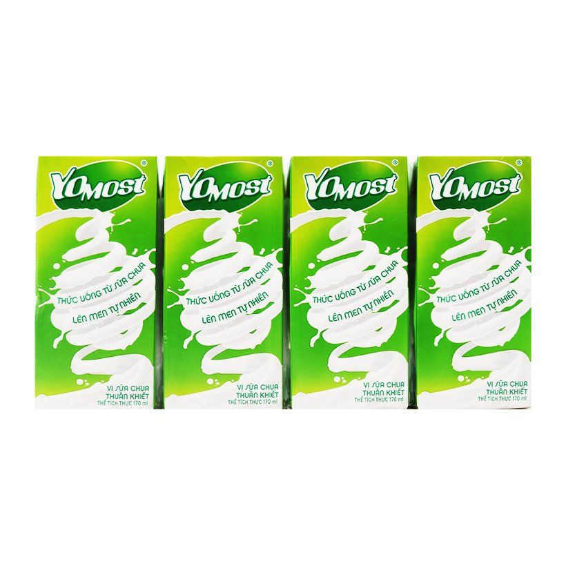 Sữa Chua Uống Lên Men Yomost Vị Thuần Khiết - Lốc 4 x 170ml