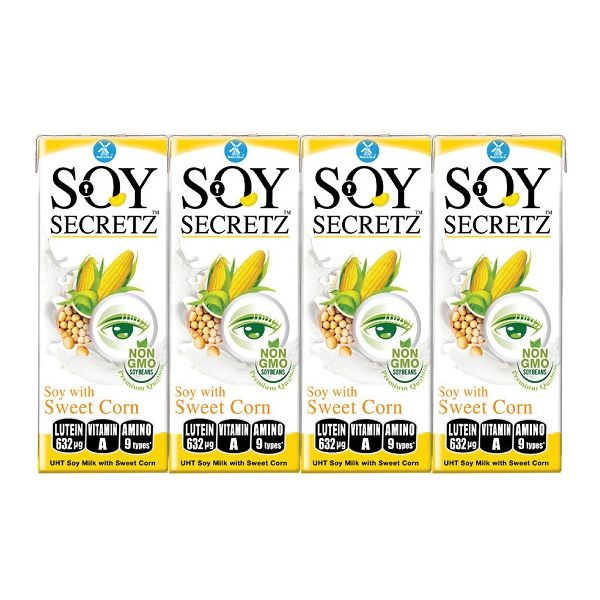 Sữa Đậu Nành Bắp Ngọt Soy Secretz 180ml - Lốc 4 Hộp