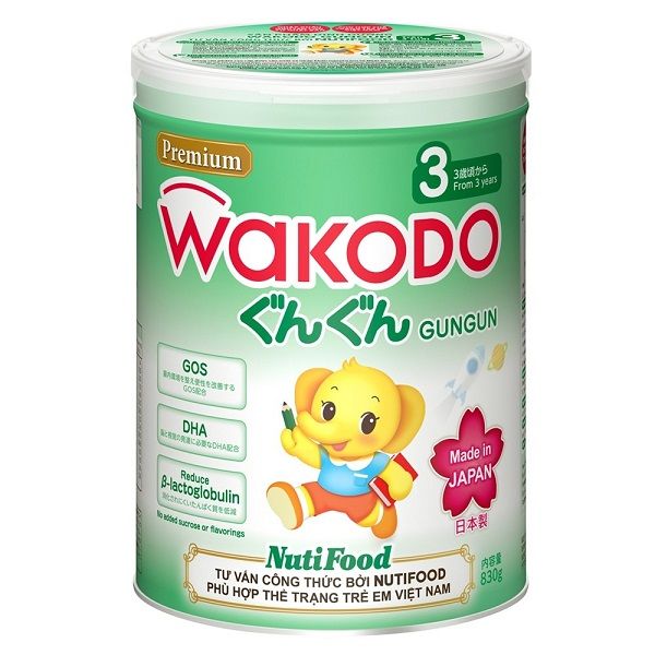 Sữa Dinh Dưỡng Wakodo Gungun - Nutifood 3 Lon 830g Trên 3 Tuổi