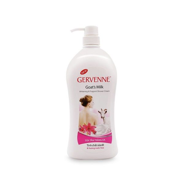 Sữa Tắm Gervenne Trắng Nước Hoa Tinh Chất Sữa Dê 900g