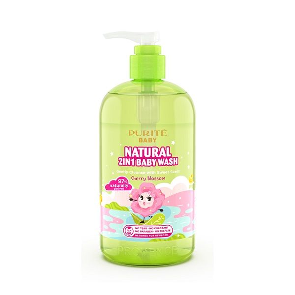 Sữa Tắm Gội Thiên Nhiên Purité Baby Hoa Anh Đào 500ml