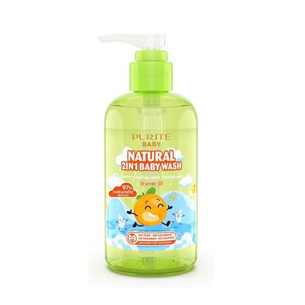 Sữa Tắm Gội Thiên Nhiên Purité Baby Tinh Dầu Cam 250ml
