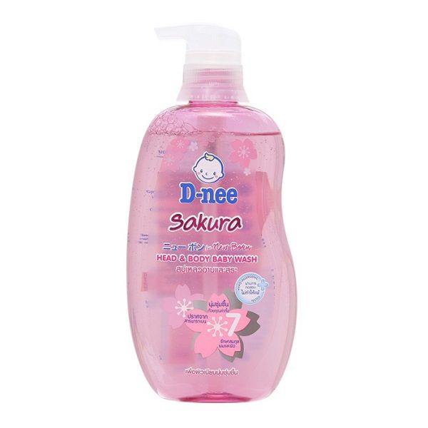 Sữa Tắm Gội Toàn Thân D-Nee Cho Em Bé Dưới 3 Tuổi - Hồng, Chai 380ml