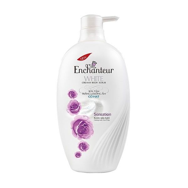 Sữa Tắm Trắng Và Dưỡng Ẩm Có Hạt Enchanteur Sensation 650g