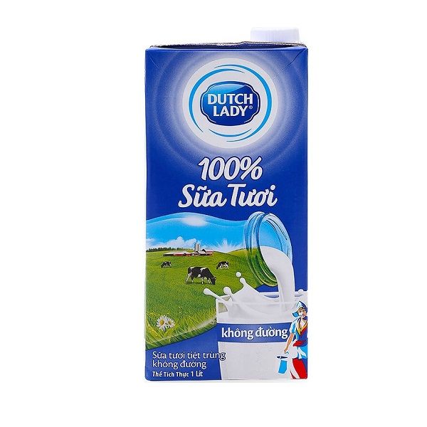 Sữa Tươi Tiệt Trùng Dutch Lady Không Đường - Hộp 1L