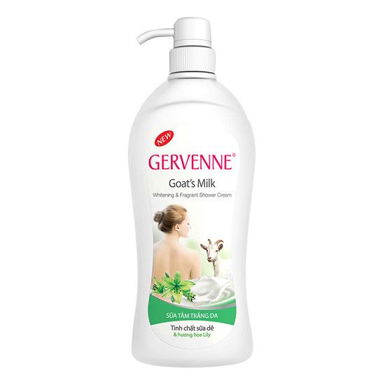 Sữa Tắm Trắng Da Gervenne Tinh Chất Sữa Dê & Hoa Lily Tím 900g