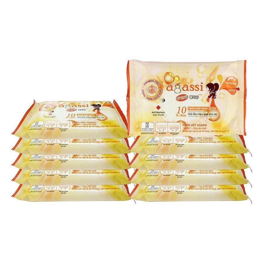 Khăn Ướt Agassi Có Hương 10 Tờ