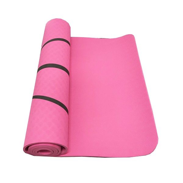 Thảm tập Yoga in định tuyến TPE hồng đậm DM212C 6MM