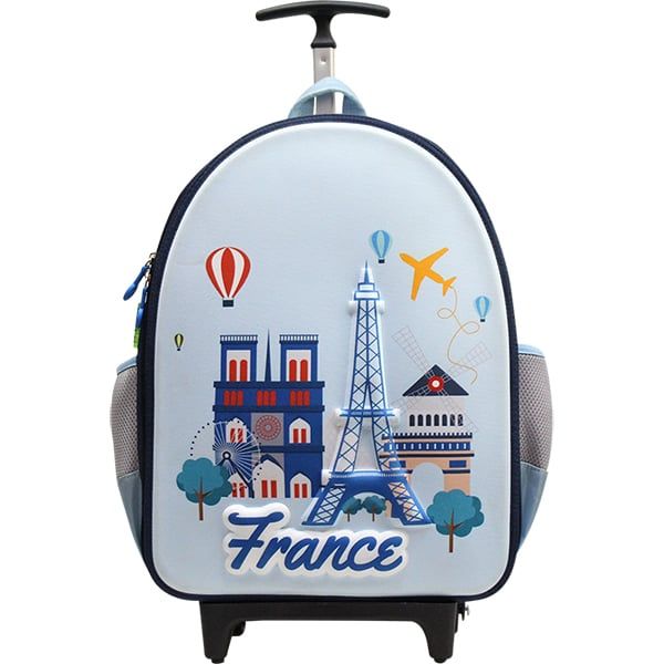 Balo Kéo Cấp 1-CK B.bag Around the World-France B-12-084 Xanh Nhạt