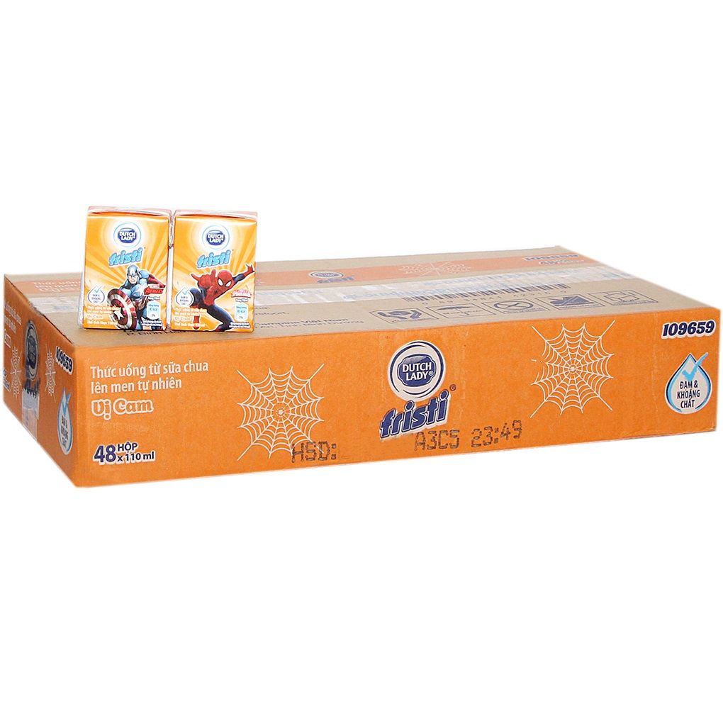 Thùng 12 Lốc 4 Hộp Sữa Chua Fristi Hương Cam 110ml (48 Hộp)