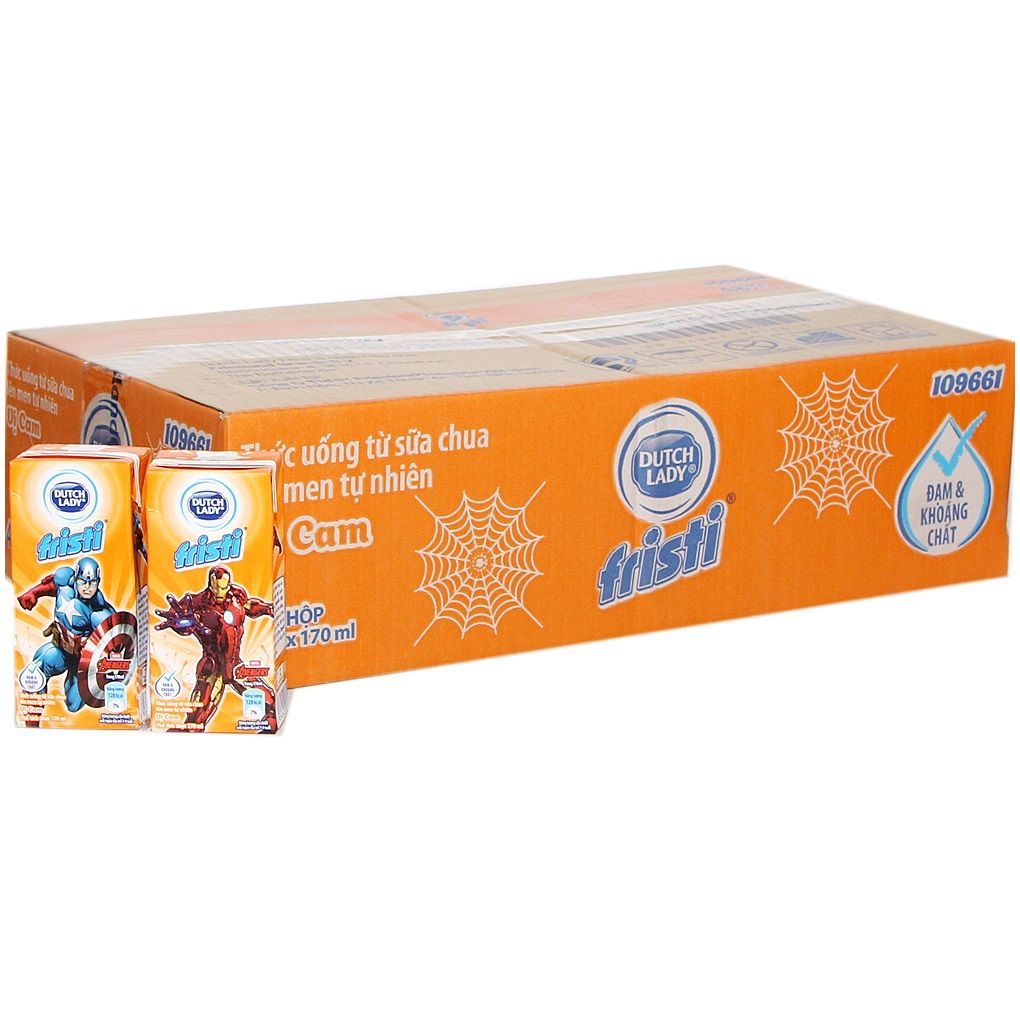 Thùng 12 Lốc 4 Hộp Sữa Chua Fristi Hương Cam 170ml (48 Hộp)