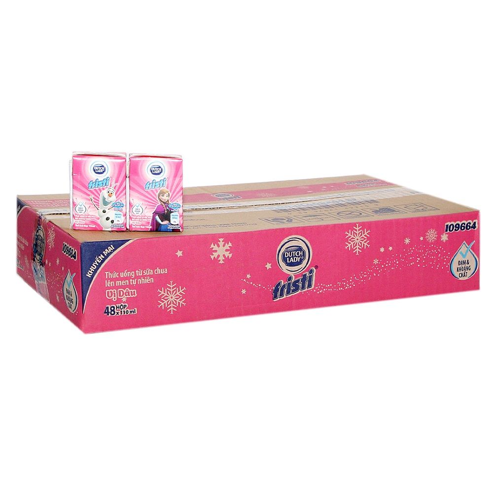 Thùng 12 Lốc 4 Hộp Sữa Chua Fristi Hương Dâu 110ml (48 Hộp)