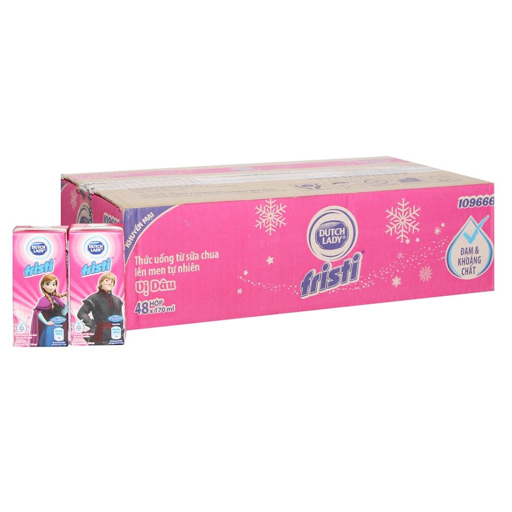 Thùng 12 Lốc 4 Hộp Sữa Chua Fristi Hương Dâu 170ml (48 Hộp)