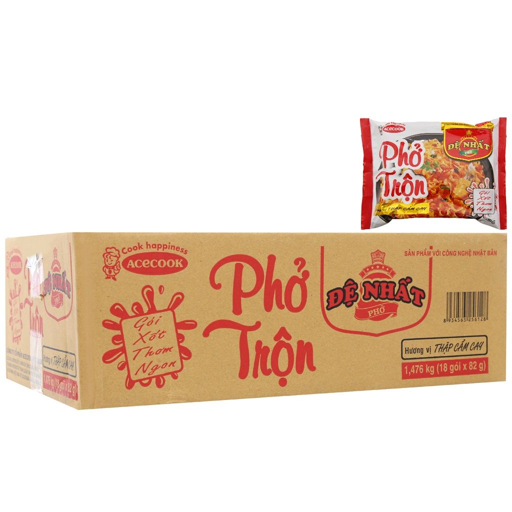 Thùng 18 Gói Phở Trộn Đệ Nhất 82g - Thập Cẩm Cay