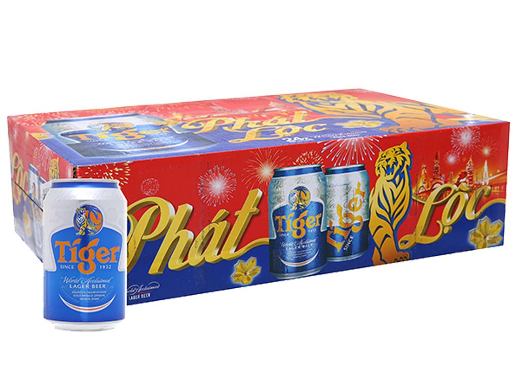 Thùng 24 Lon Bia Tiger 330ml
