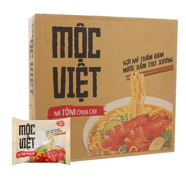 Thùng 30 Gói Mì Mộc Việt Tôm Chua Cay 75g