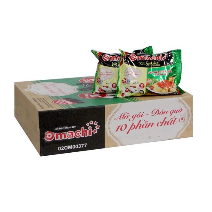 Thùng 30 gói mỳ trộn khoai tây Omachi sốt Spaghetti 91G