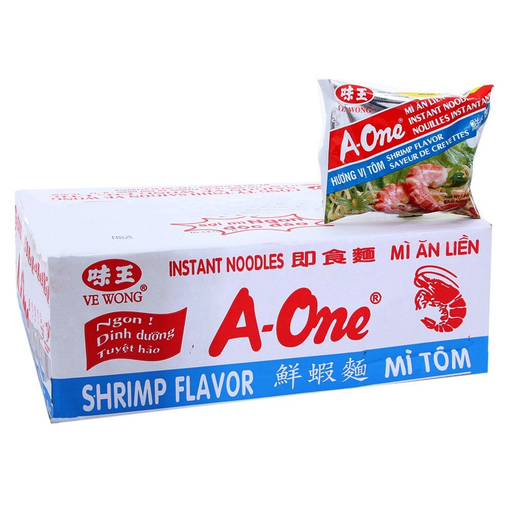 Thùng 30 Mì A-One Hương Vị Tôm - Gói 85g
