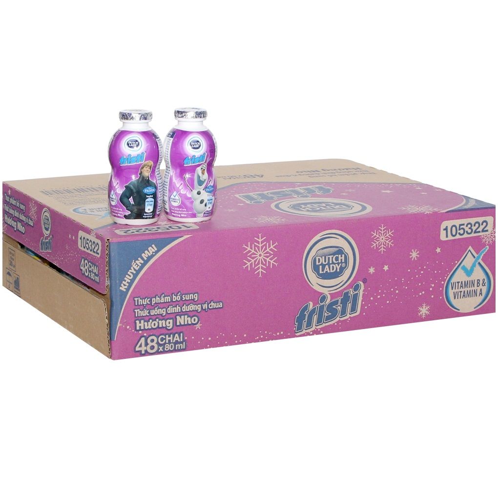 Thùng 8 Lốc 6 Hộp Sữa Chua Fristi Hương Nho 80ml (48 Hộp)