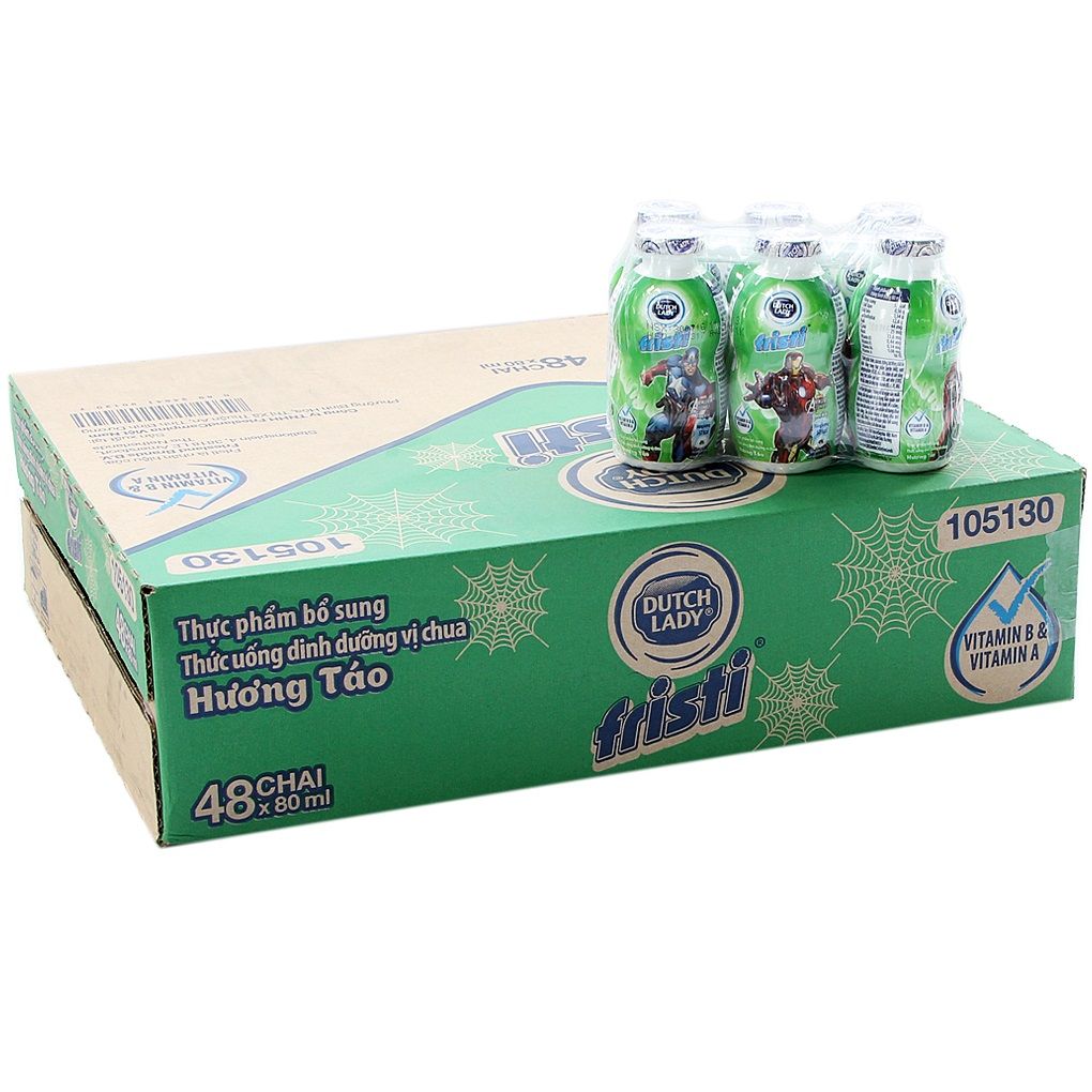 Thùng 8 Lốc 6 Hộp Sữa Chua Fristi Hương Táo 80ml (48 Hộp)