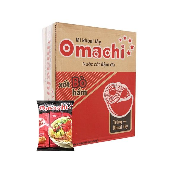 Thùng 30 Mì Omachi Sốt Bò Hầm 80g