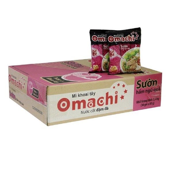 Thùng 30 Mì Omachi Sườn Hầm Ngũ Quả 80g
