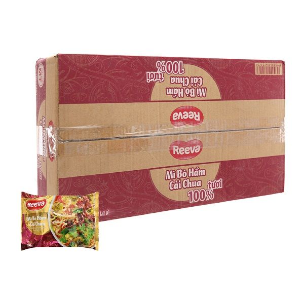 Thùng 30 Mì Reeva Bò Hầm Cải Chua 85g