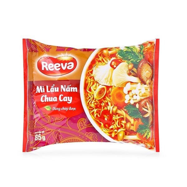 Thùng 30 Mì Reeva Lẩu Nấm Chua Cay 85g