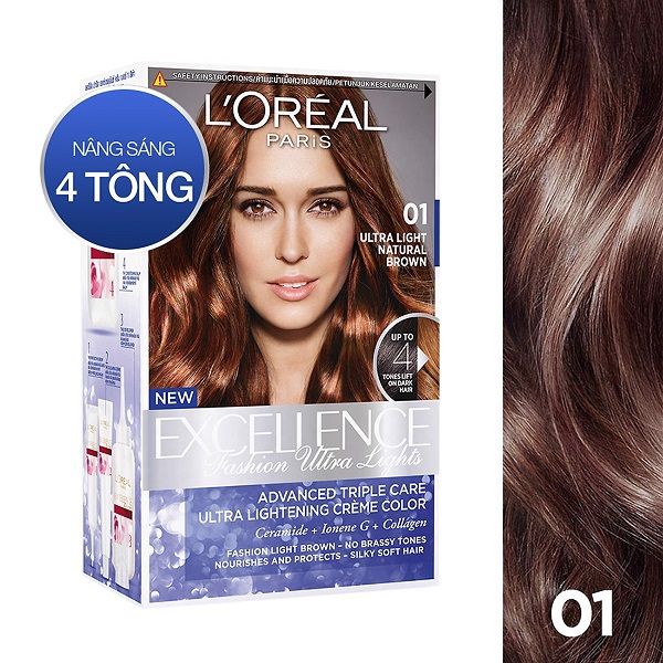 Thuốc Nhuộm Tóc Nâng Sáng L'Oreal Ultra Light (172ml) - #01 Natural Brown