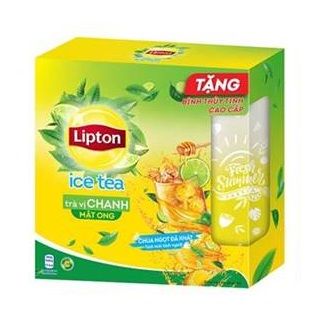 Lô 2 Hộp Trà Lipton Ice Tea Vị Chanh 14gx16 + Bình Thủy Tinh