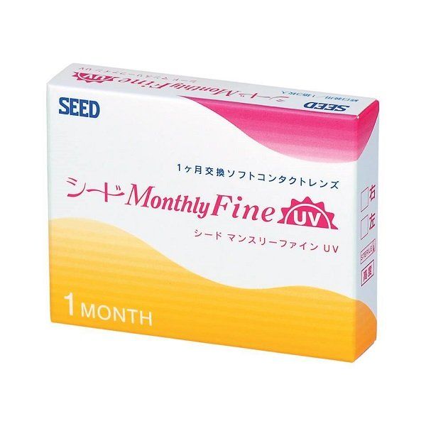 Kính Áp Tròng 1 Tháng Không Màu Dành Cho Cận Thị Seed Monthlyfine UV