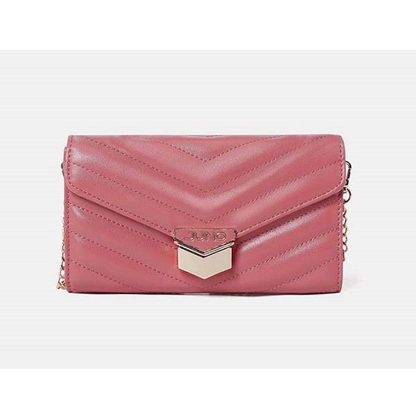 Túi Xách Nhỏ Clutch Chân Bông Màu Hồng Juno TXN379 (Store 1001)