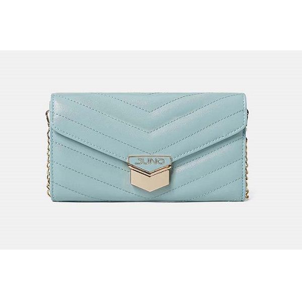 Túi Xách Nhỏ Clutch Chân Bông Màu Xanh Juno TXN379 (Store 1001)