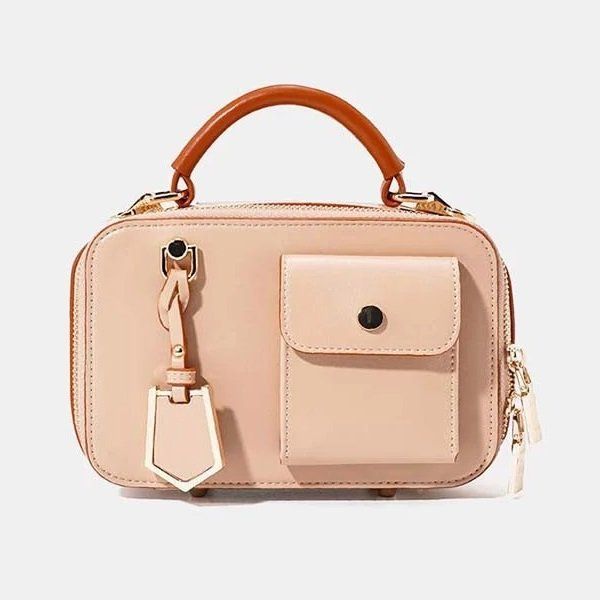 Túi Xách Nhỏ Camera Cầm Tay Đính Charm Juno Màu Kem TXN400 (Store 1001)