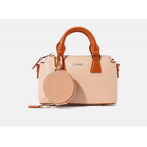 Túi Xách Nhỏ Đeo Chéo Gắn Charm Trang Trí Màu Kem Juno TXN401 (Store 1001)