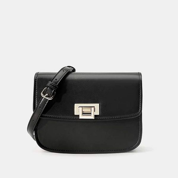 Túi Xách Nhỏ Đeo Chéo Khóa Gài Juno Màu Đen TXN413 (Store 1001)